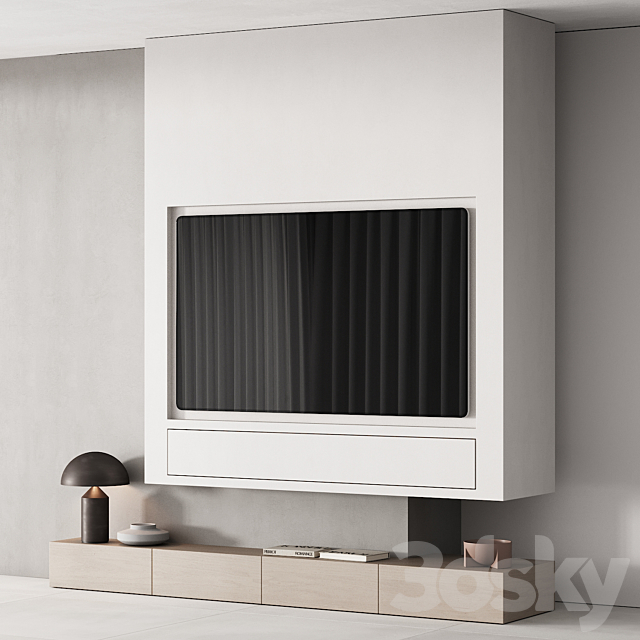 155 tv wall kit 04 minimal wood floating column 00 3DSMax File - thumbnail 2