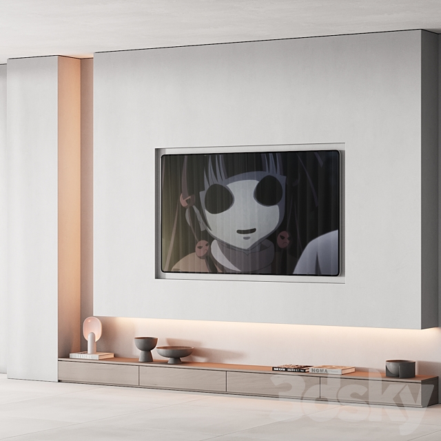 156 tv wall kit 05 minimal wood warm gray 00 3DSMax File - thumbnail 2