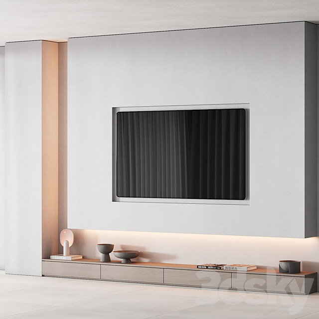 156 tv wall kit 05 minimal wood warm gray 00 3DSMax File - thumbnail 3