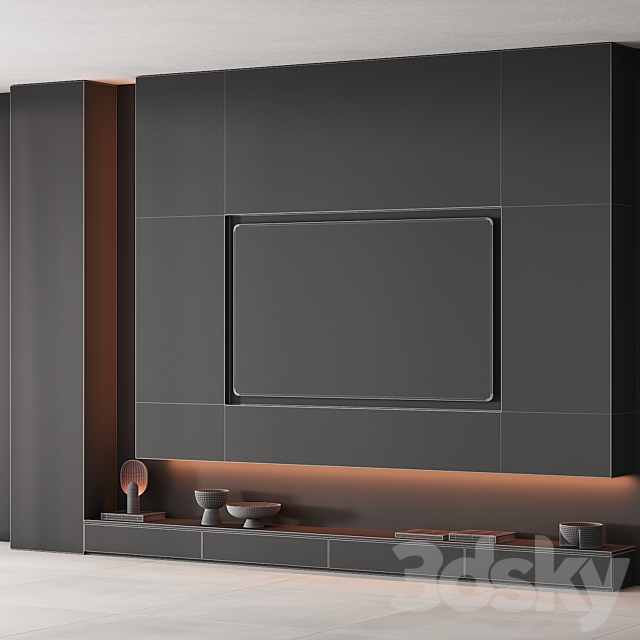 156 tv wall kit 05 minimal wood warm gray 00 3DSMax File - thumbnail 7