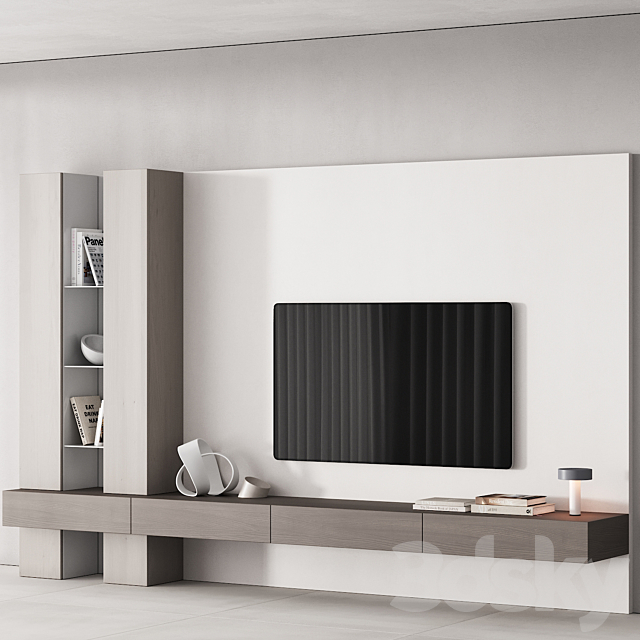 157 tv wall kit 06 neutral japandi wood 00 3DSMax File - thumbnail 3