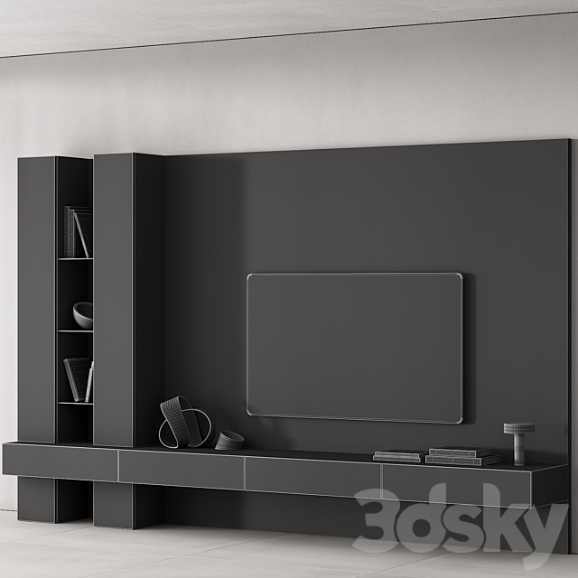 157 tv wall kit 06 neutral japandi wood 00 3DSMax File - thumbnail 7