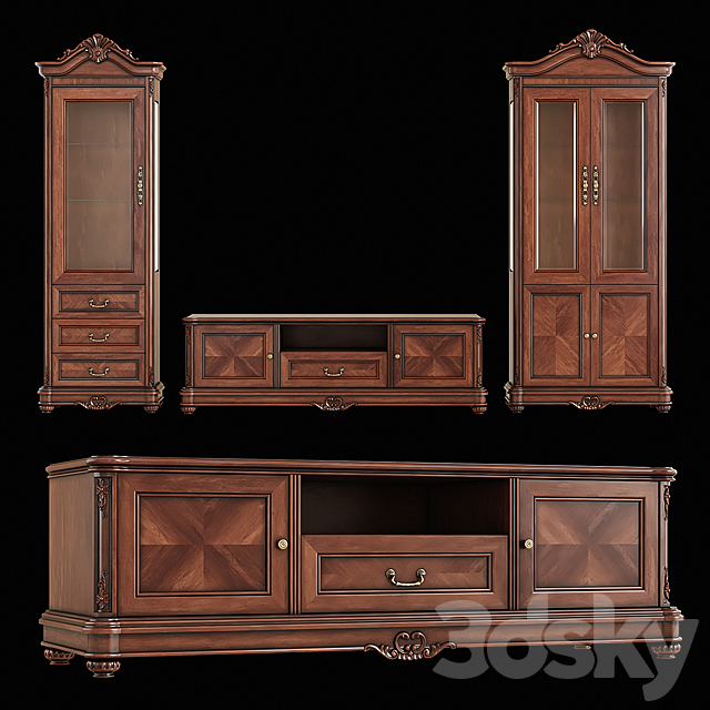 2 sideboards and a curbstone 3DSMax File - thumbnail 1