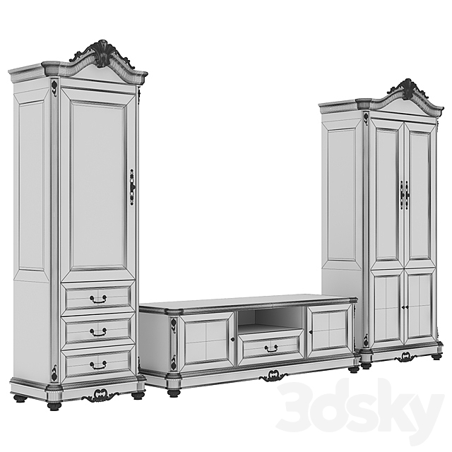 2 sideboards and a curbstone 3DSMax File - thumbnail 2