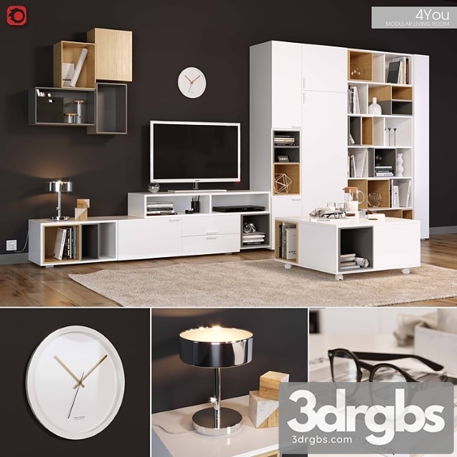 4 You Modular Living Room 3dsmax Download - thumbnail 1