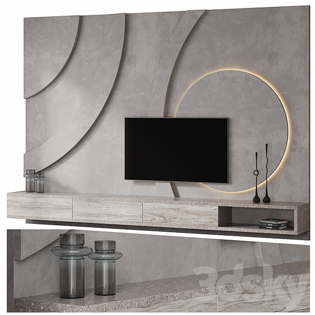 67 TV Wall Composition 3DS Max Model - thumbnail 2