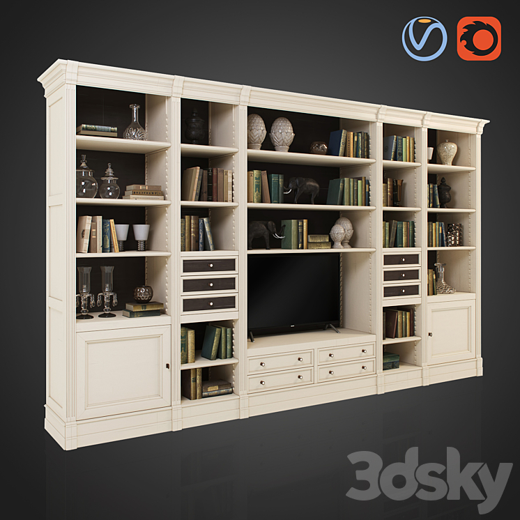 AM Classic – N27 + Decor + 50 classic books + TV 3DS Max - thumbnail 1