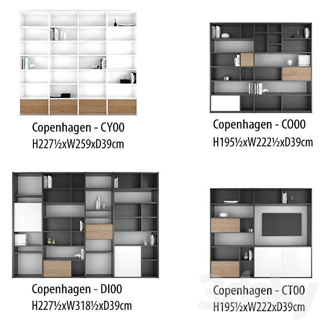 BoConcept Copenhagen wall system | set 1 3DS Max Model - thumbnail 2