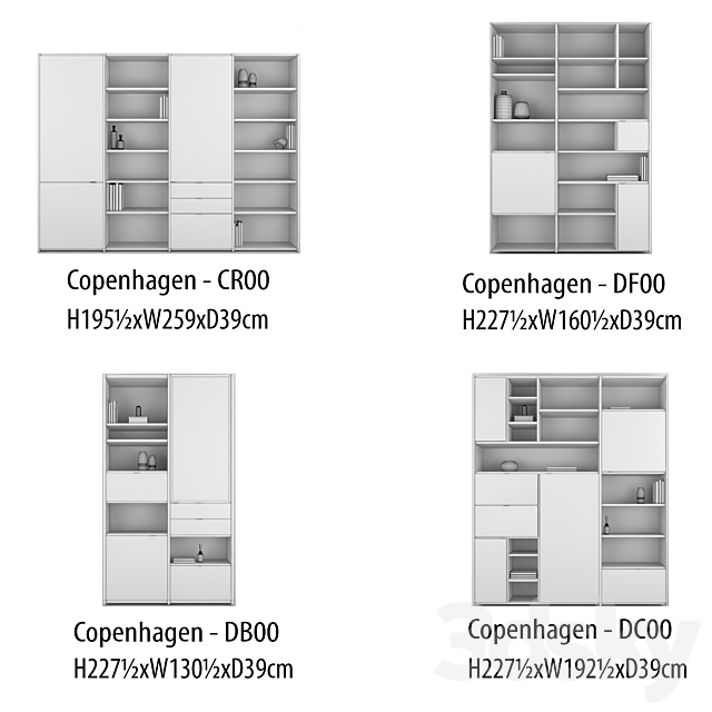 BoConcept Copenhagen wall system | set 2 3DS Max Model - thumbnail 3