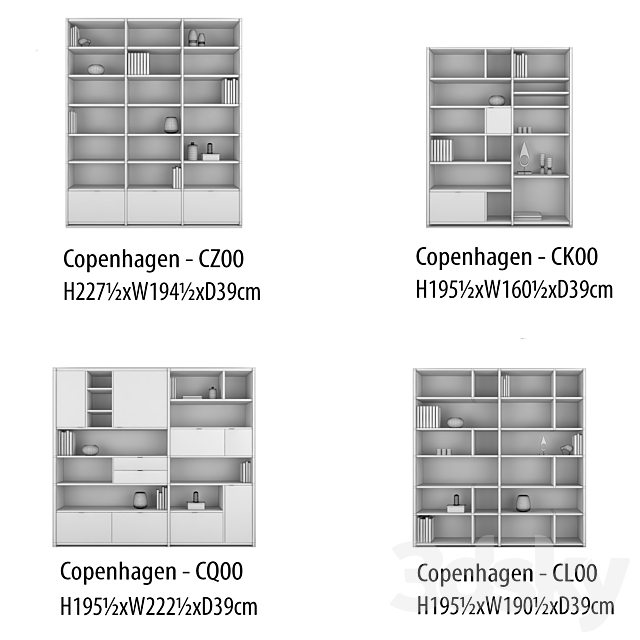 BoConcept Copenhagen wall system | set 3 3DS Max Model - thumbnail 3