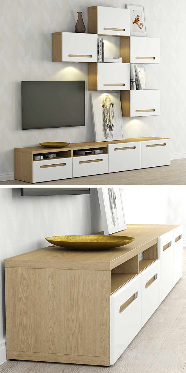 Cabinet for TV and multimedia Ikea BESTO _ Besta Marwick. 3DS Max Model - thumbnail 2