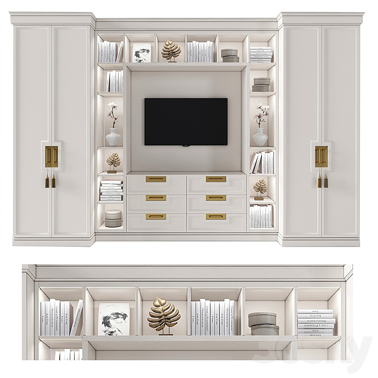 Cabinet with tv area 3 3DS Max - thumbnail 1