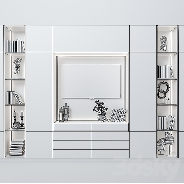 Cabinet with TV area 6 3DS Max Model - thumbnail 2