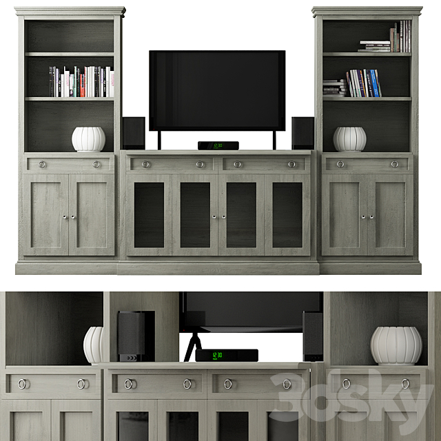 Cameo 4-Piece Gray Storage Bookcase Entertainment 3ds Max - thumbnail 1