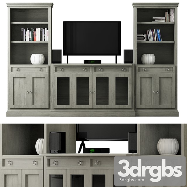 Cameo 4-piece gray storage bookcase entertainment 3dsmax Download - thumbnail 1