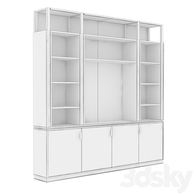 Capital Collection HUG Bookcase with TV stand 3DS Max Model - thumbnail 2