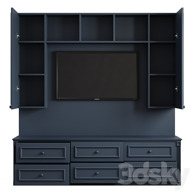 Classic Tv Wall 001 3DS Max Model - thumbnail 2