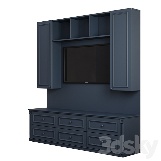 Classic Tv Wall 001 3DS Max Model - thumbnail 3