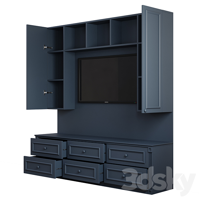 Classic Tv Wall 001 3DS Max Model - thumbnail 4