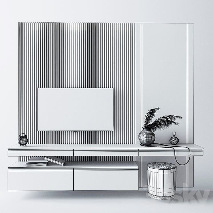 Dressing table and TV stand_1 3DS Max - thumbnail 2