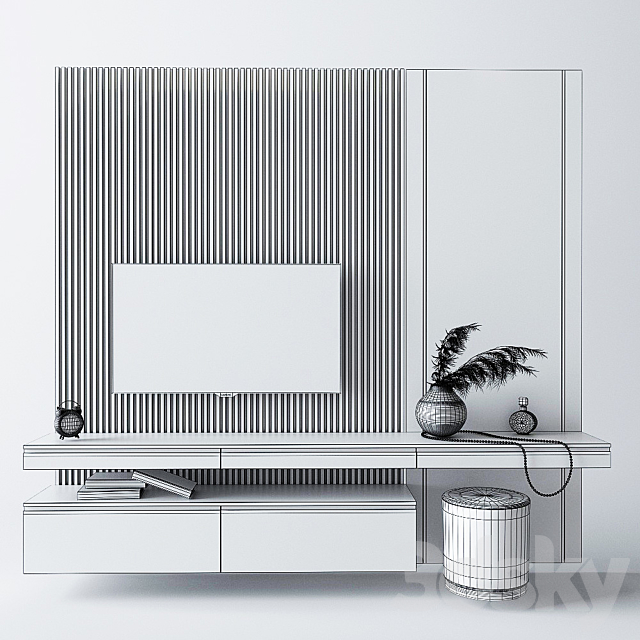 Dressing table and TV stand_1 3DSMax File - thumbnail 2