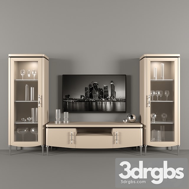 Dv home collection. tv unit – display case 3dsmax Download - thumbnail 1