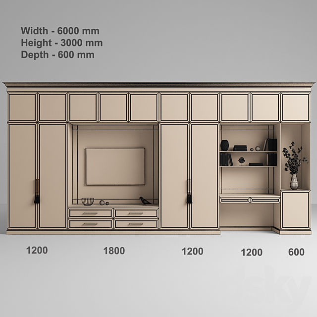 Furniture composition 49 3DS Max Model - thumbnail 3