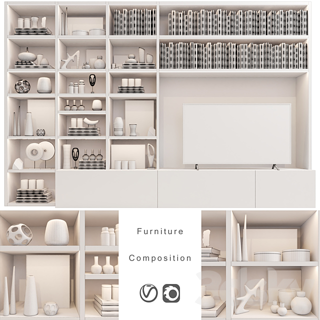 Furniture Composition | 8 3DS Max Model - thumbnail 2