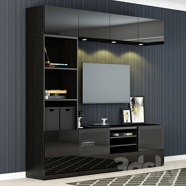 Furniture for TV Ikea BESTO _ Besta with a glass panel. 3ds Max - thumbnail 2