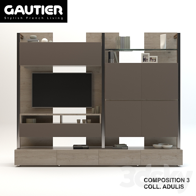 Furniture for TV & Multimedia – GAUTIER COLLECTION ADULIS – COMPOSITION 3 3ds Max - thumbnail 1