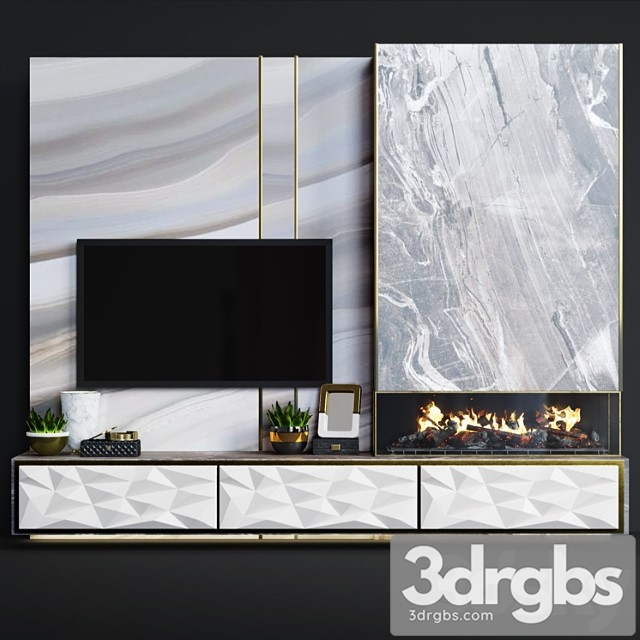 Modern fireplace 15 3dsmax Download - thumbnail 1