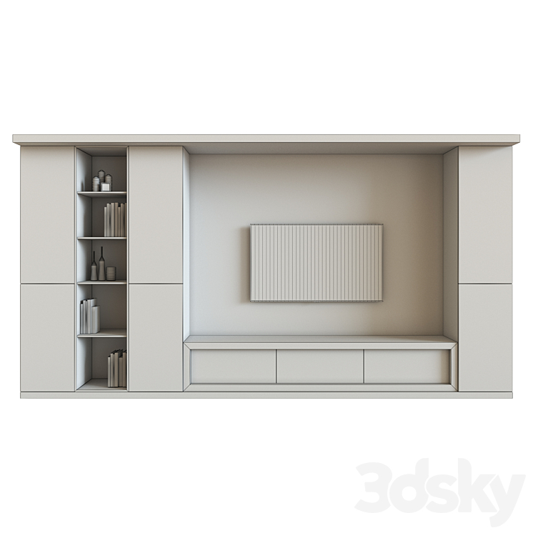 Modern Tv Wall 1 3DS Max - thumbnail 2