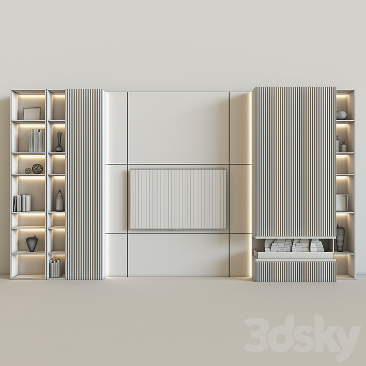 Modern Tv Wall 11 3DS Max - thumbnail 2