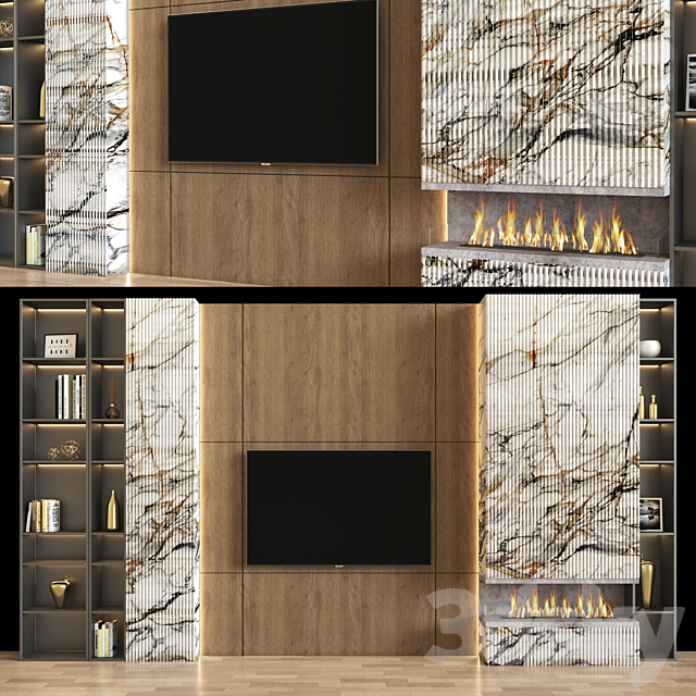 Modern Tv Wall 11 3DS Max Model - thumbnail 1