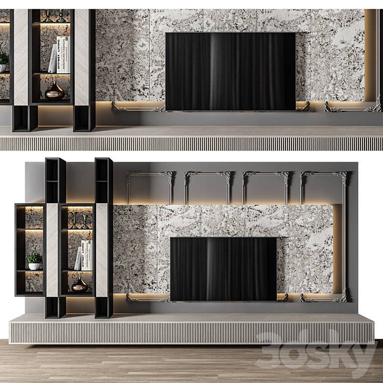 Modern TV Wall 24 3DS Max Model - thumbnail 1