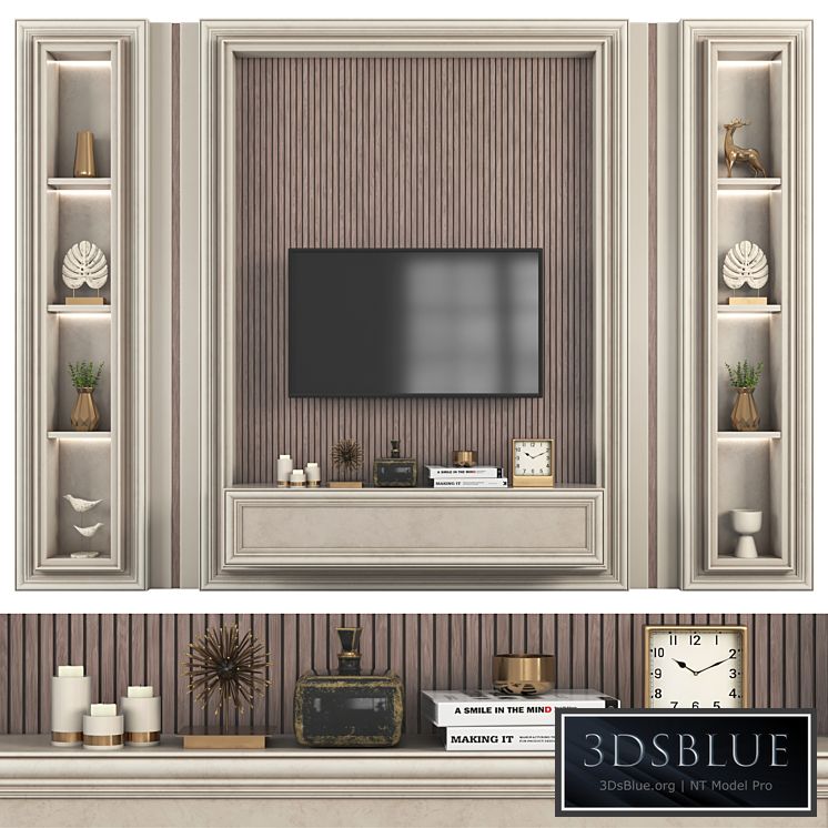 Modern TV Wall set147 3DS Max - thumbnail 3