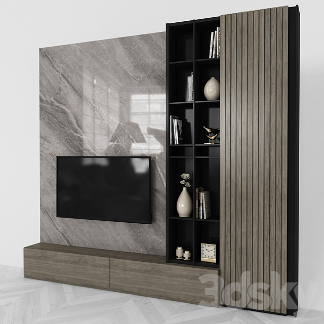 Modern TV Wall set42 3DS Max Model - thumbnail 2