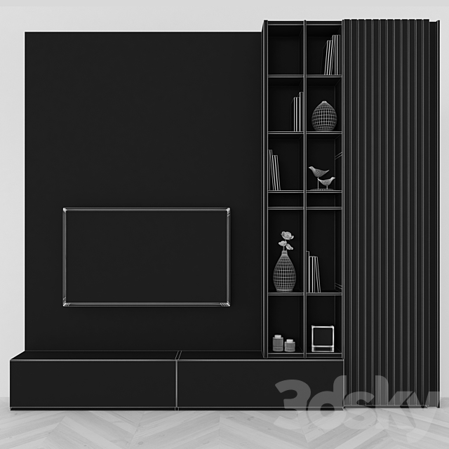 Modern TV Wall set42 3DS Max Model - thumbnail 5