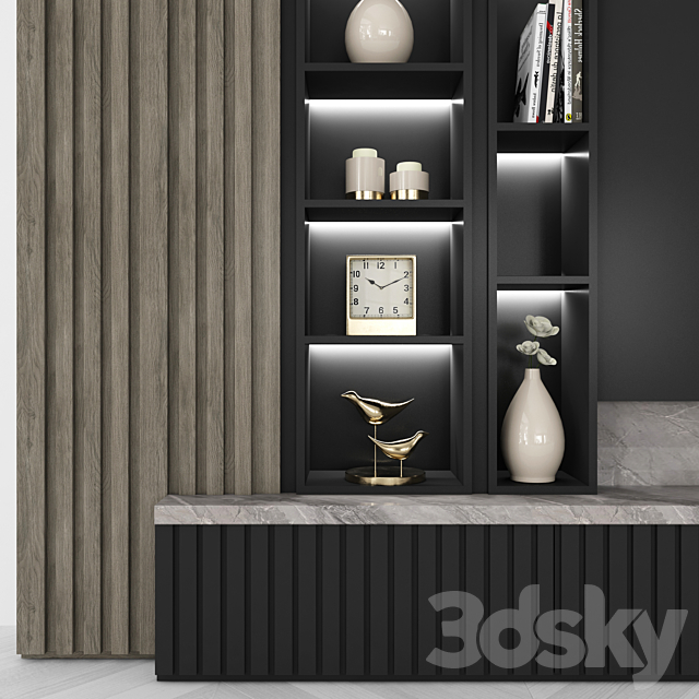 Modern TV Wall set43 3DSMax File - thumbnail 2