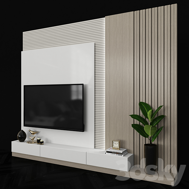 Modern TV Wall set64 3DSMax File - thumbnail 3