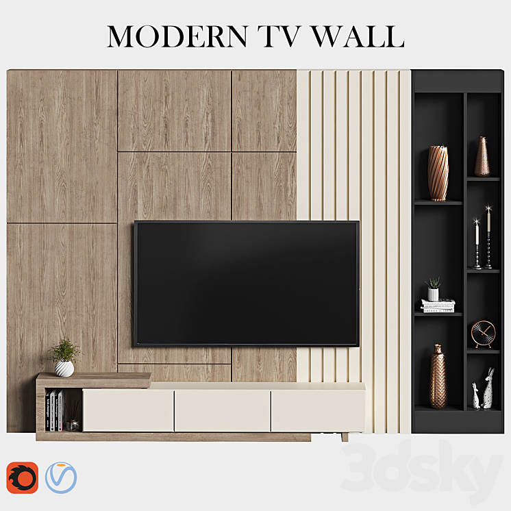 modern_tv_wall_11 3DS Max - thumbnail 1