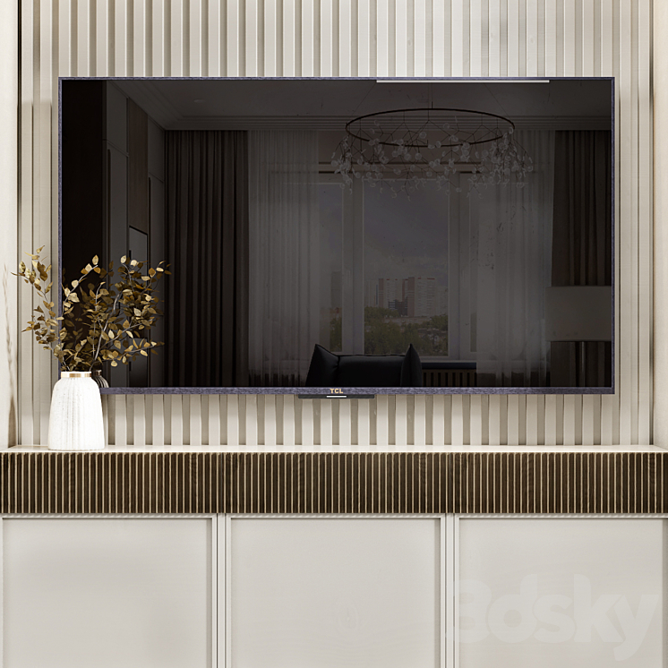 Neoclassical TV wall 015 3DS Max - thumbnail 2