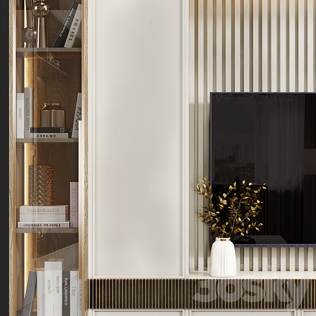 Neoclassical TV wall 015 3DS Max Model - thumbnail 3