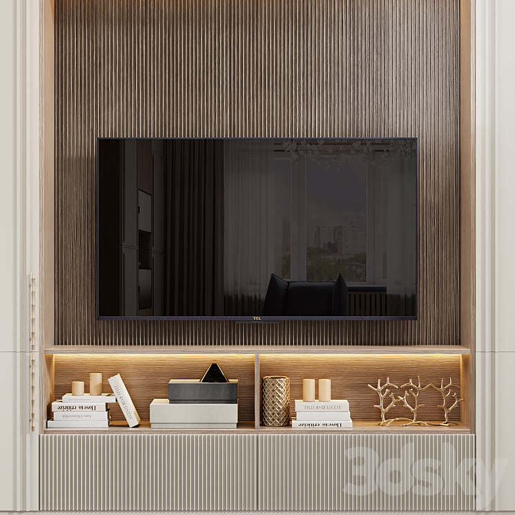 Neoclassical TV wall 016 3DS Max - thumbnail 2