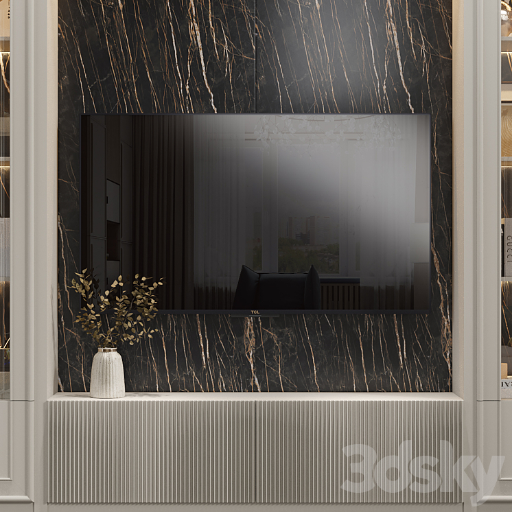 Neoclassical TV wall 018 3DS Max - thumbnail 2