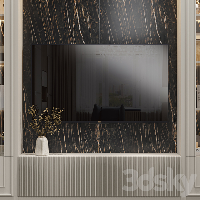 Neoclassical TV wall 018 3DSMax File - thumbnail 2