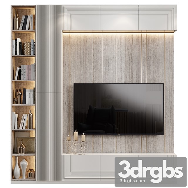 Neoclassical TV Wall 020 3dsmax Download - thumbnail 1