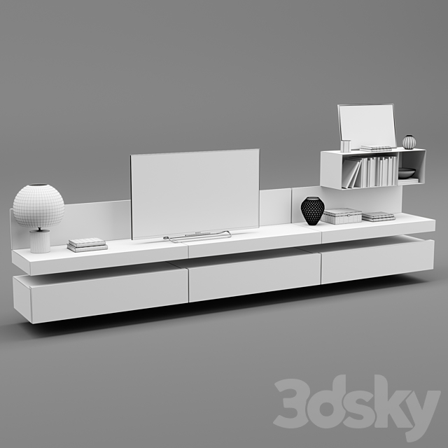 Poliform Sintesi Tv Unit 3DS Max Model - thumbnail 3