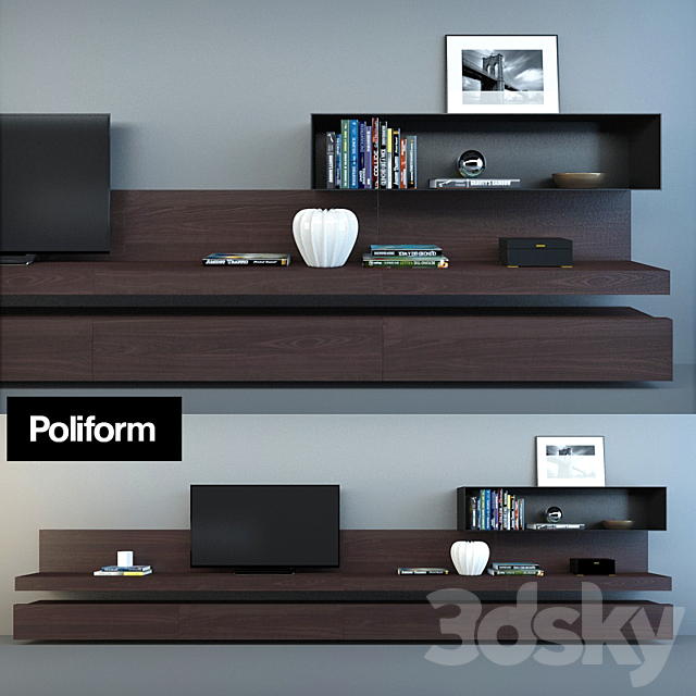 POLIFORM SINTESI tv wall 3ds Max - thumbnail 1