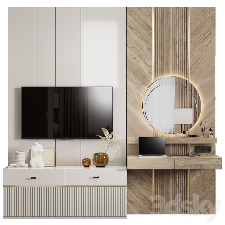 Room tv wall 05 3DS Max Model - thumbnail 1